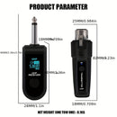 Transmisor receptor sin varillas NXG 2pcs/1pc, compatible con sistema de micrófono XLR, jack de 6.35mm, transmisión a larga distancia 2.4GHz, recargable USB, para micrófonos condensador y dinámicos