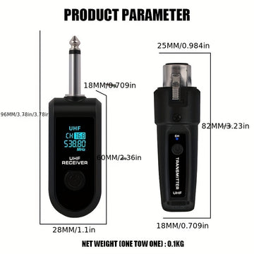 Transmisor receptor sin varillas NXG 2pcs/1pc, compatible con sistema de micrófono XLR, jack de 6.35mm, transmisión a larga distancia 2.4GHz, recargable USB, para micrófonos condensador y dinámicos