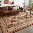 Alfombra de Estilo Étnico Persa Retro para Interior, con Diseño Antiguo y Desgastado, Plegable y Ligera para Cocina, Sala de Estar, Dormitorio y Comedor al Estilo Europeo