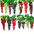 Paquete de Uvas Simuladas, 4 Manojos de Adornos Artificiales para Fotografía Frutas Falsas Realistas Adecuados para Hogar y Centro Comercial Multicolor