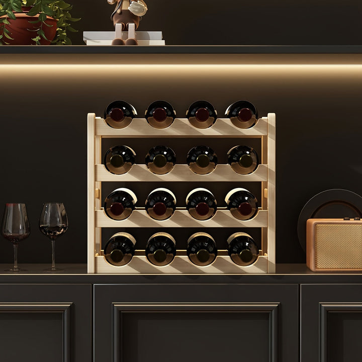 Soporte para Botellas de Vino con Niveles y Separados, Se Puede Colocar Una (Estante para Vino de 2/3/4 Niveles Requiere Montaje)