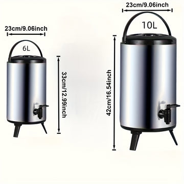 2.64 Galones (10L) Dispensador de Bebidas Aislado - Multiusos para Picnics, Fiestas y Camping, Gran Capacidad Plegable con Asa, Antifugas y Libre de BPA