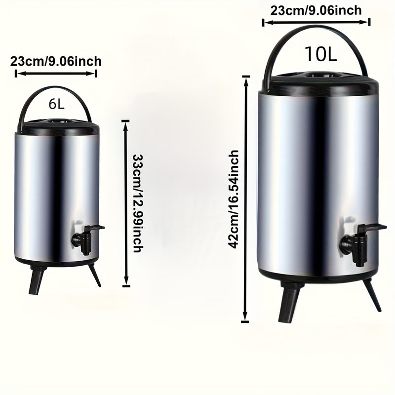 2.64 Galones (10L) Dispensador de Bebidas Aislado - Multiusos para Picnics, Fiestas y Camping, Gran Capacidad Plegable con Asa, Antifugas y Libre de BPA