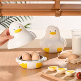 Cocedor de Huevos en Microondas con Forma de Pato para 4 Huevos - Vaporera de Plástico con Diseño de Pato Amarillo, Apto para Microondas, Sin Necesidad de Pilas, Delicia Compacta para el Desayuno en Casa