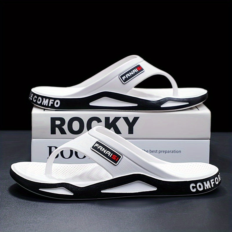 Zapatillas Cómodas de Moda para Hombre con Estampado de Letras, Sandalias Ligeras y Secado Rápido para Interior y Exterior, Zapatos Abiertos para la Playa