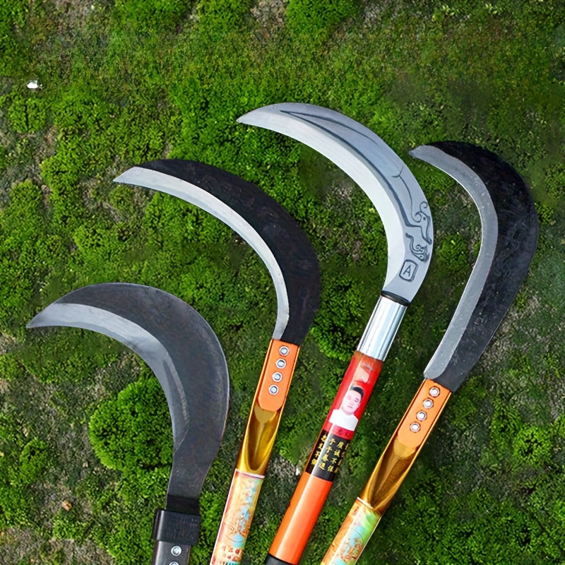 Machete de acero de manganeso - Cortadora de hierba de mango corto multifuncional y hoz, tijeras de jardín robustas para el control eficiente de malezas, herramienta portátil duradera para uso agrícola y al aire libre, equipo de control de malezas | Mang