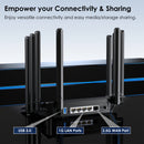 Ruta de red AX6000 de WAVLINK, doble banda Wi-Fi 6 - 2,5 Gbps WAN, 4 x 1000 Mbps LAN, modo de red de malla/ruta/point de acceso/repetidor, soporte para OpenVPN y WireGuard, control parental, QoS, 4 puertos de red de gigabit, doble banda 2,4 GHz y 5 GHz,