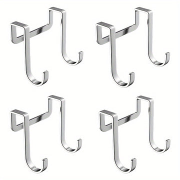 4 ganchos de acero inoxidable, estilo casual, para colgar en pared sin taladro, resistentes al óxido, organizador para cocina, baño o gabinetes