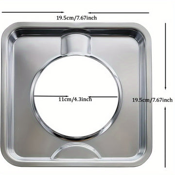 Base de estufa de gas de acero inoxidable para el hogar, cubierta cuadrada del quemador, bandeja de goteo, cubiertas de revestimiento de quemador de estufa de gas (19,48 cm X 19,48 cm) - Compatible con WP786333, 786333, AP6011553, PS11744751