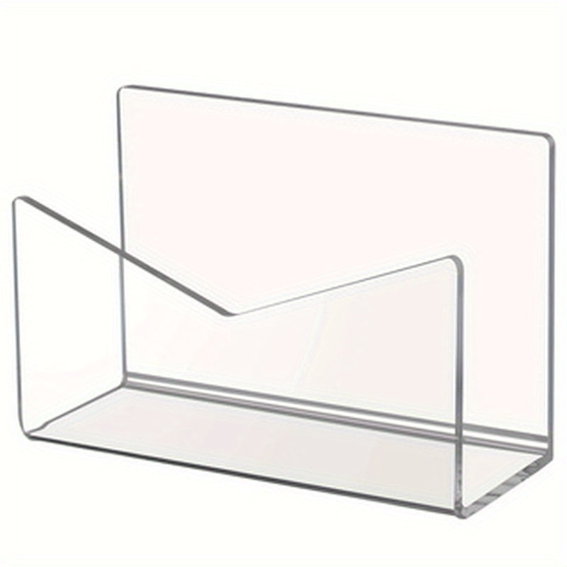 Soporte de Sobre Acrílico Transparente, Caja de Almacenamiento de Escritorio, Adecuado para Guardar Correo, Documentos, Facturas, etc