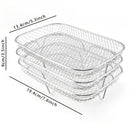 Parilla Cuadrada de Acero Inoxidable de 3 Niveles, Accesorio Multifuncional para Freidora de Aire, Apilable, Ideal para Hornear en Fiestas o Cocinar Delicias Caseras