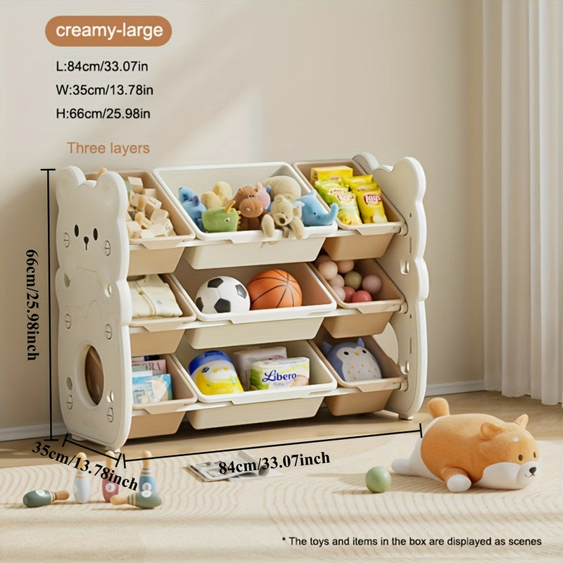 Organizador de Almacenamiento Multinivel y Múltiples Compartimentos Moderno - Armario Apilable de Plástico, Adecuado para Juguetes, Libros, Ropa - Ideal para Sala de Juegos y Dormitorio