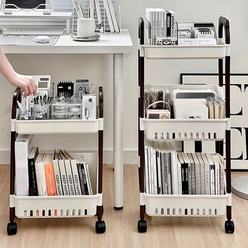 Carrito de Almacenamiento de Plástico Versátil - Impermeable, Organizador Multinivel para Libros, Snacks y Más - Perfecto para el Hogar, la Oficina o el Dormitorio