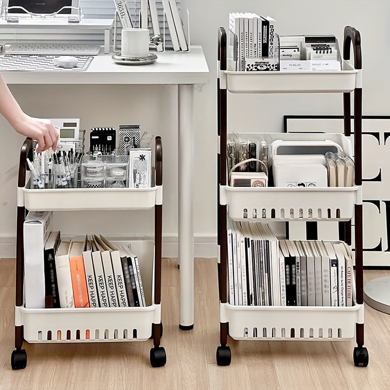 Carrito de Almacenamiento de Plástico Versátil - Impermeable, Organizador Multinivel para Libros, Snacks y Más - Perfecto para el Hogar, la Oficina o el Dormitorio