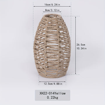 Pantalla colgante moderna tejida a mano con cuerda de papel - Lámpara de techo semirecargable elegante para decoración de hogar, restaurante u hotel, sin conexión eléctrica necesaria, control de luz sin batería