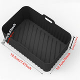 1/2 Piezas de Bandejas Cuadradas para Freidora de Aire - Reutilizables, Antiadherentes con Asas, Resistentes a Altas Temperaturas, 19.48x12.7x6.99 cm, Fácil Limpieza (/Rojo/Azul/Gris), Fundas de Silicona para Horno y Air Fryer