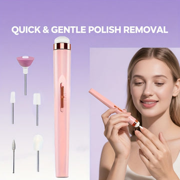 Perforadora Eléctrica de Uñas USB, Kit Profesional para Gel y Salón en Casa con Lima y Empujador de Cutículas, Sin Olor, Batería de Litio Duradera e Iluminación LED, Regalo Ideal para Cumpleaños o Fiestas