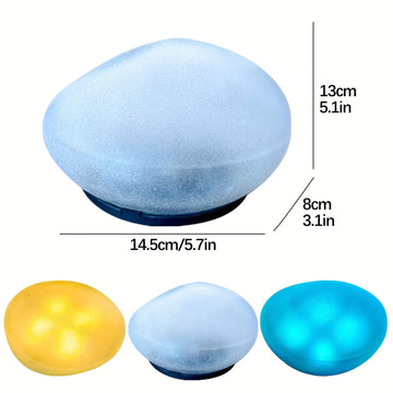 Luces de piedras de 4 LED alimentadas por energía solar, iluminación decorativa para jardines, césped, caminos, piscinas y decoraciones navideñas. (Luz blanca/Luz cálida)