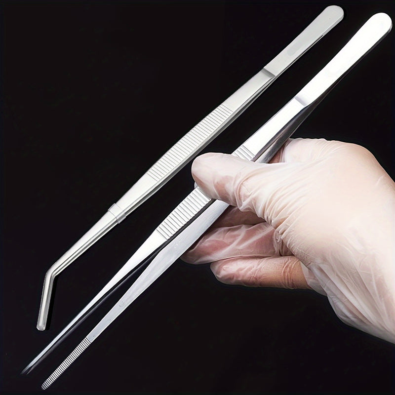 2 piezas de pinzas de acero inoxidable ultra largas de 11,8 pulgadas (30,0 cm), clip de recuperación grueso para bonsái DIY, jardinería, cuidado de mascotas, alimentación de reptiles, joyería - Durabilidad y control preciso, pinzas para jardinería