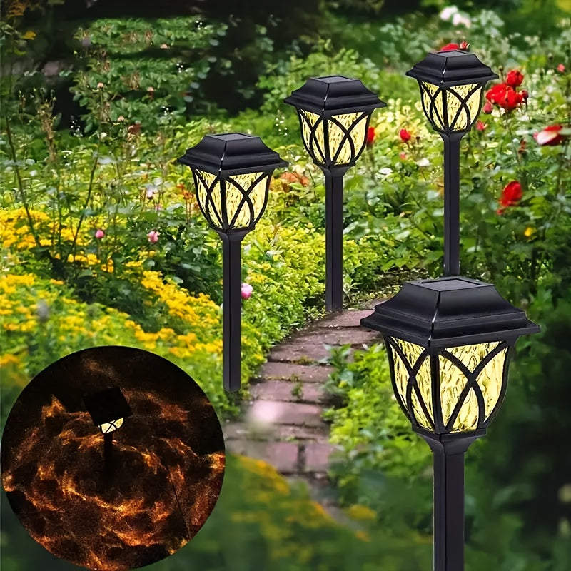 6 Luces Solares para Jardín, Iluminación Exterior con Brillo Blanco y Diseño para Patio, Césped y Decoración de Villa, Luces Solares para Exteriores