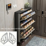 2 piezas de armario de zapatos blanco de 3 niveles con marco de hierro grueso, estantes plegables ocultos para almacenamiento organizado de zapatos, diseño independiente, capacidad de almacenamiento cerrado <3,2 pies cúbicos, organizador de almacenamient