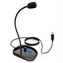 Micrófono USB para computadora, micrófono de PC con botón giratorio para ajuste de volumen y botón de silencio, micrófono omnidireccional Plug and Play para computadora, portátil, escritorio y portátil.
