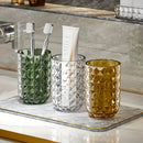 Juego de vasos de enjuague de plástico con diseño geométrico de lujo para parejas, accesorios para baño, decoración del hogar, porta cepillos de dientes para pareja