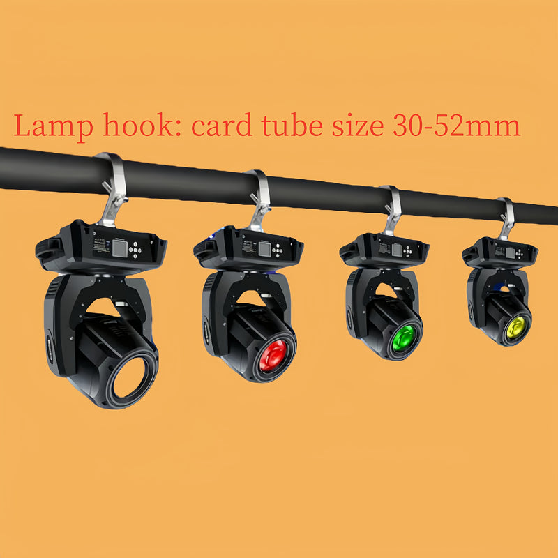 Juego de 4 ganchos de luz de escenario de aleación de aluminio: Adecuados para luces PAR, luces de haz, luces de cabeza móvil y soportes, fáciles de instalar, con un diámetro de tubo de 32 mm a 52 mm.