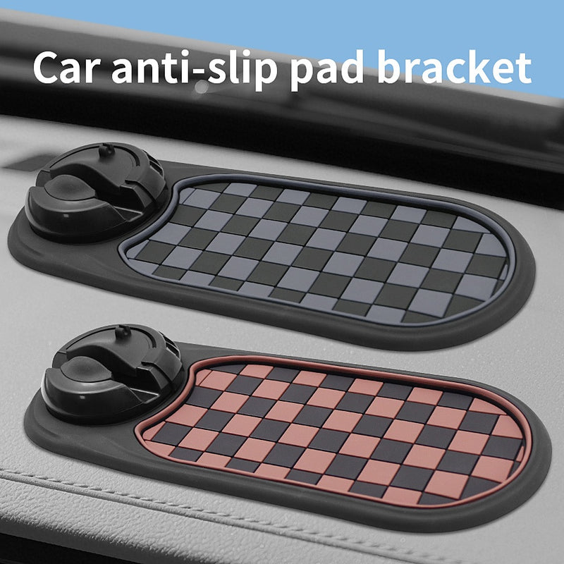 Soporte antideslizante para coche - Montaje rotativo antideslizante para teléfono, navegación y tarjetas de estacionamiento, material ABS, opciones negras/rojas/grises, compatible con la mayoría de los vehículos, montaje para teléfono en coche, accesorio