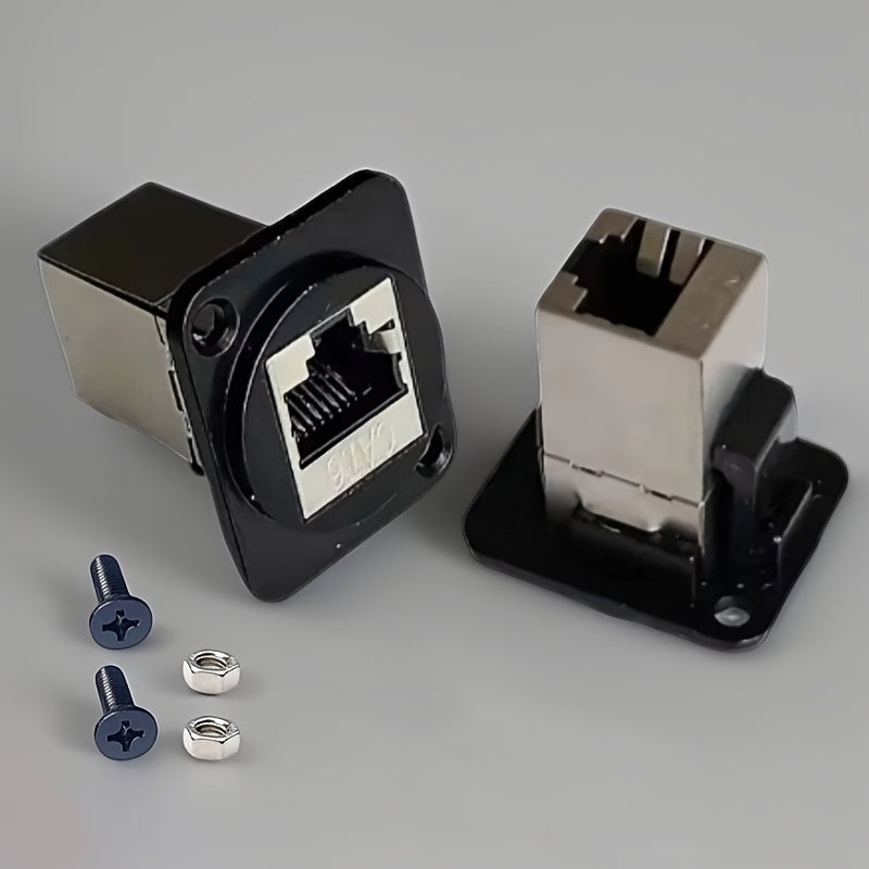 5 Piezas Adaptador RJ45 Ethernet - Conector Macho a Macho Cat6 de Acero Inoxidable y Aleación de Zinc con Tornillos/Notas para Cableado Seguro, Cables de Red Duraderos
