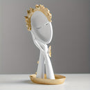 Escultura de Arte Abstracto Elegante - Acabado Dorado, Perfecta para Sala de Estar, Decoración de Oficina, Mueble de Vinos y Exhibición de Entrada
