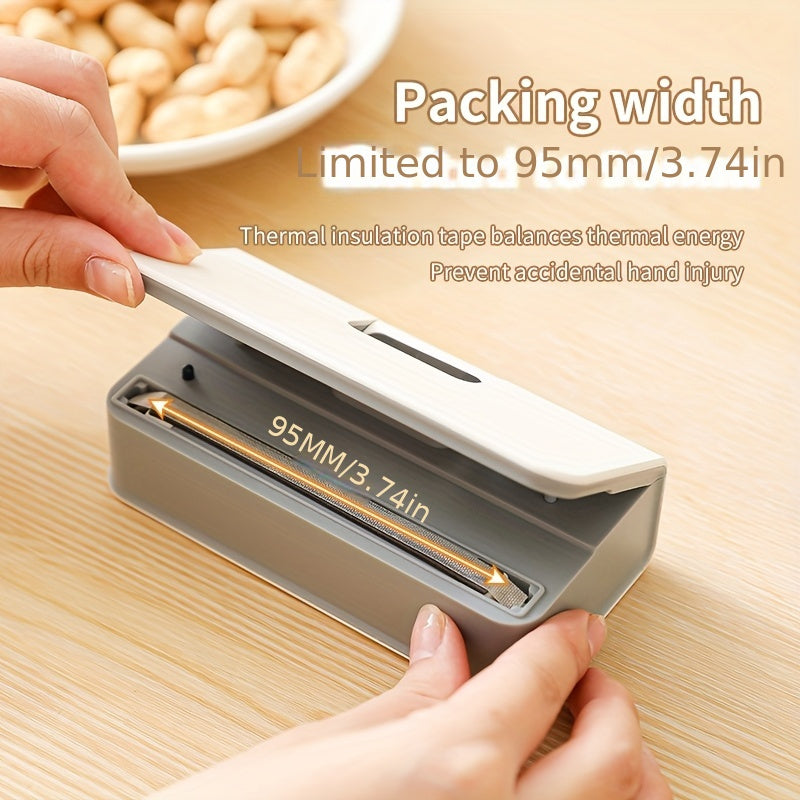 Máquina de sellado portátil compacta con 6 ajustes ajustables, recargable por USB, batería de litio, sellado rápido para bolsas de snacks, a prueba de humedad y olores, ideal para viajes y pícnic, sellador de cocina | Sellador portátil | Dispositivo reca