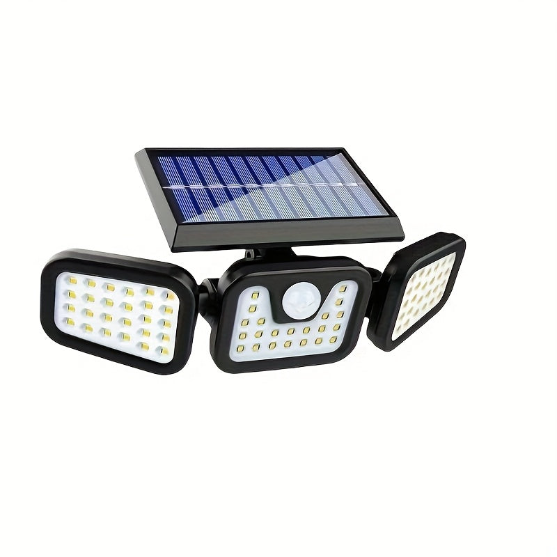 Luces solares LED para pared con sensores de movimiento, luces exteriores y de jardín con 3 modos de iluminación y baterías incluidas
