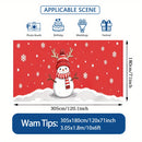 2D Banner de Puerta, 1 Pieza, Fiesta Navideña, Alce y Hombre de Nieve 2D, Impresión Plana, Banner de Puerta de Garaje - Decoración de Vacaciones Duradera de Poliéster con Copos de Nieve Rojos, Perfecto para Navidad, Bodas, Fiestas Hawaianas y Decoración
