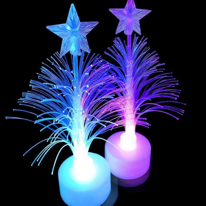 Árbol de Fibra Óptica con Luz Cambiante de Color LED - Árbol de Fibra Óptica Luminoso, 14*3.6cm