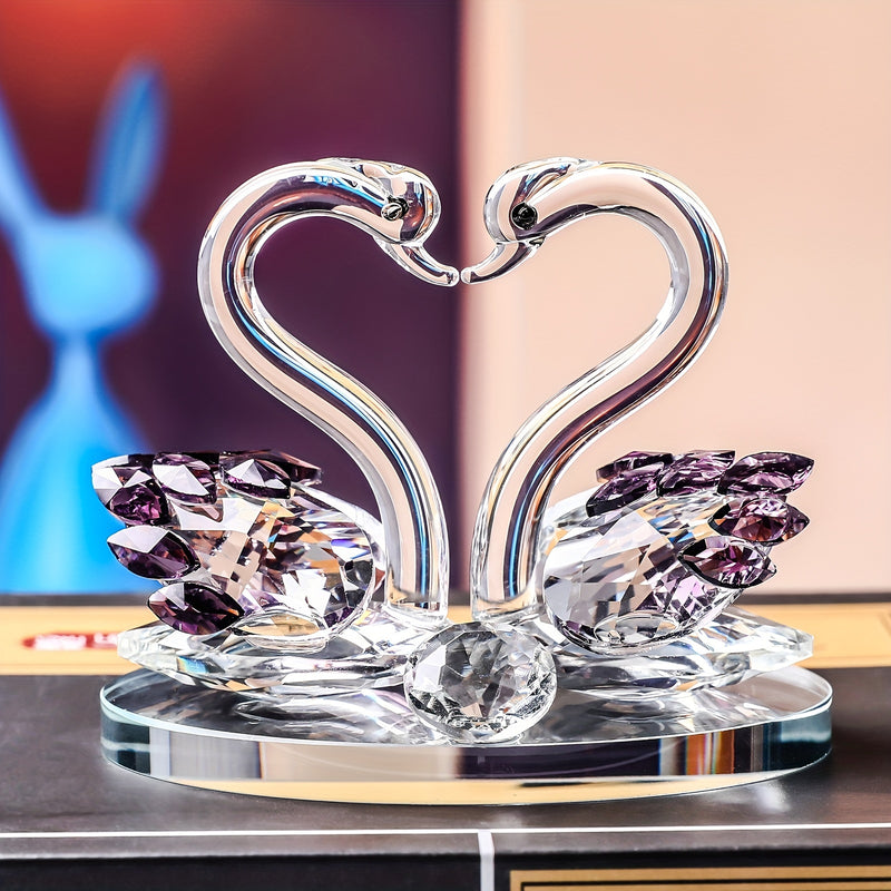 Elegante Figura de Cisne de Cristal para Parejas - Regalo Perfecto para Navidad, Acción de Gracias, Día de San Valentín, Día del Padre y Día de la Madre - Decoración Versátil para Interiores en Cualquier Tipo de Habitación