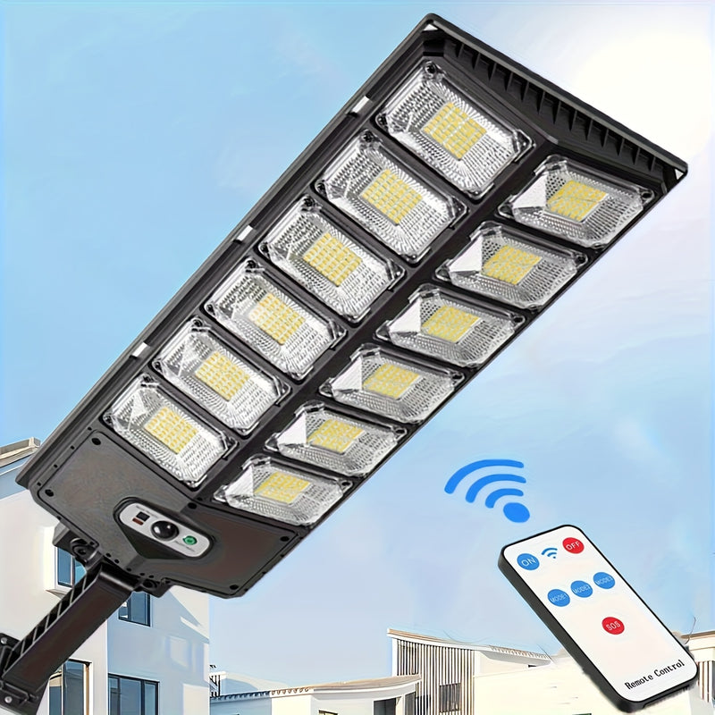 1 paquete de luz solar LED súper brillante de 504 luces, luz para exteriores, 3 modos (día/noche), iluminación para jardín con sensor de movimiento inteligente
