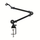 Soporte de micrófono profesional de hierro negro con brazo de armazón y gestión de cables - Estable y flexible, ajustable para transmisiones, podcasting, juegos y más - Ideal para estudio, escenario y uso de televisión, equipo de transmisión|Soporte de b