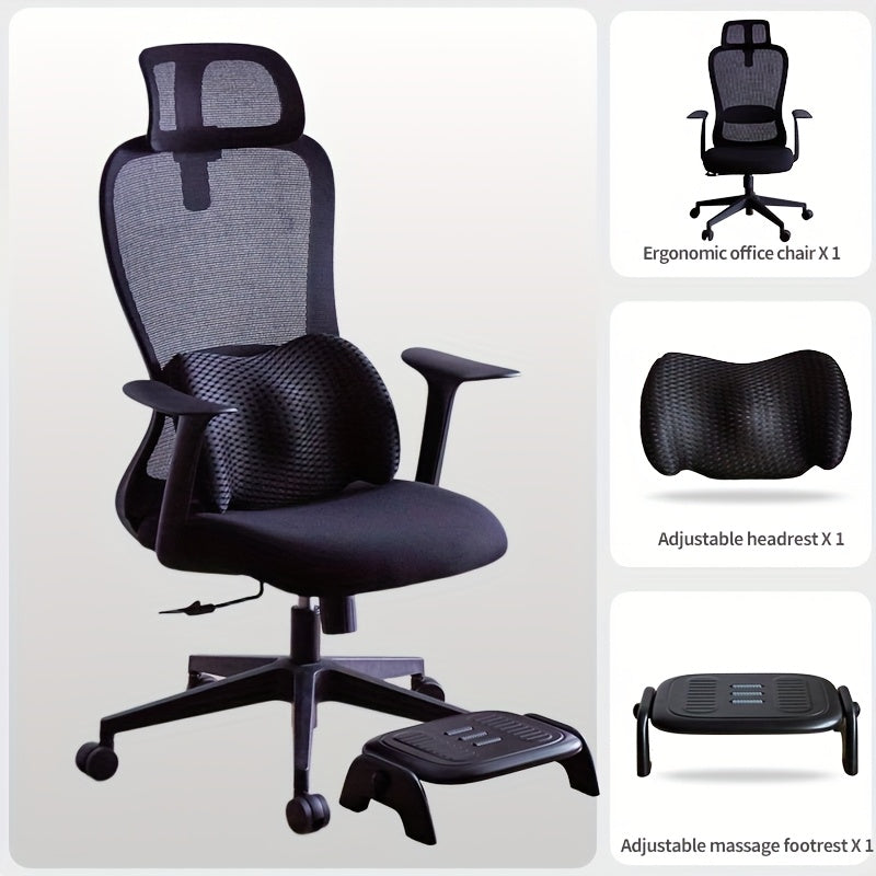 K3000 Silla Ergonómica para Gaming con Soporte Lumbar, Ideal para Sentarse Largo Tiempo y Uso en Oficina o Computadora