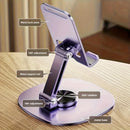 Soporte para Teléfono Móvil de Aleación de Aluminio Giratorio 360 grados - Soporte Plegable Portátil y Compacto Apto para Todos los Smartphones y Tabletas, Accesorio Ideal para la Oficina