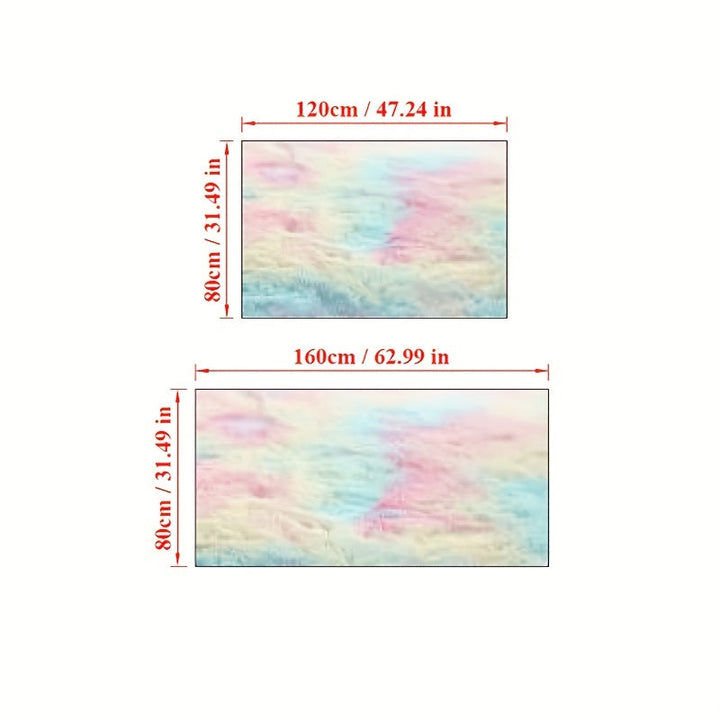 Alfombra Peluda Ultra Suave Con Diseño De Arcoíris, Antideslizante, Lavable A Máquina Para Sala De Estar, Dormitorio Y Guardería. Ideal Para Halloween, Acción De Gracias Y Decoración Navideña.