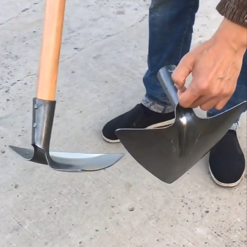 1 pieza de herramienta de jardinería de acero de manganeso de alta resistencia, pico triangular, mango ergonómico negro, ideal para jardinería, plantación y uso agrícola, diseño robusto, construcción duradera.