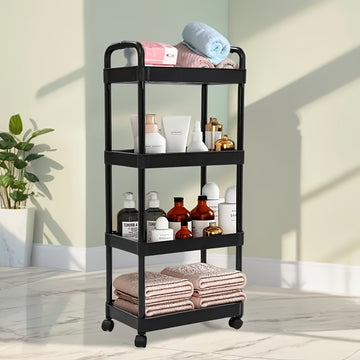 Carrito de almacenamiento con ruedas, organizador multipropósito de 3/4/5 niveles, ideal para cocina, baño, lavandería, sala de estar, contenedores de almacenamiento