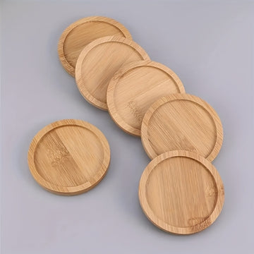 4 o 6 posavasos de bambú, almohadillas aislantes de calor