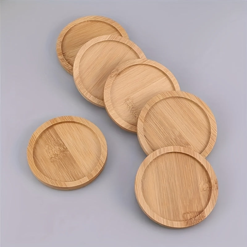 4 o 6 posavasos de bambú, almohadillas aislantes de calor
