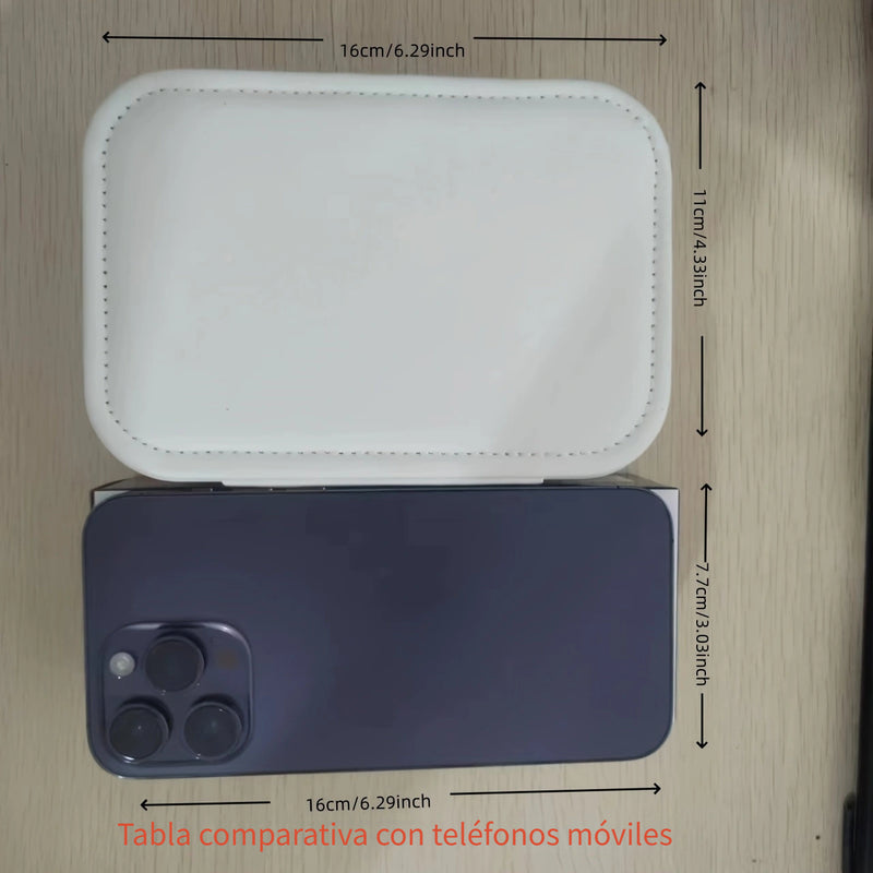 1pc Caja de Joyería Portátil de Doble Capa de Lujo - Estuche con Cierre Seguro y Forro Suave - Organiza y Exhibe Aretes, Collares, Anillos y Más - Organizador Moderno para Hogar u Oficina