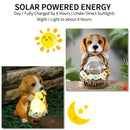 1pc Decoración De Jardín Perro Energía Solar Animal Decoración Señal De Bienvenida, Estatua Luz Nocturna, Luz De Resina Artesanal De Jardín