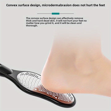 Limpiador de Pies Profesional de Acero Inoxidable con Cubierta - Removedor Ergonómico, Herramienta de Pedicura Antisalpicaduras para el Hogar y Cuidado de Uñas, Diseño Metálico Duradero para Pies Suaves, Mango Cómodo | Construcción de Alta Calidad