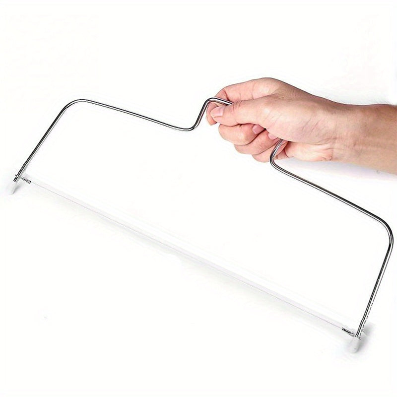 Herramienta de capas de pastel de acero inoxidable - Grosor ajustable, corte de doble línea para rebanadas de pan y pastel uniformes, esenciales para hornear, cuchilla de pastel, acabado metálico elegante, gadget de cocina duradero