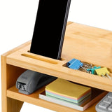 Soporte de bambú para computadora, estantería de pie